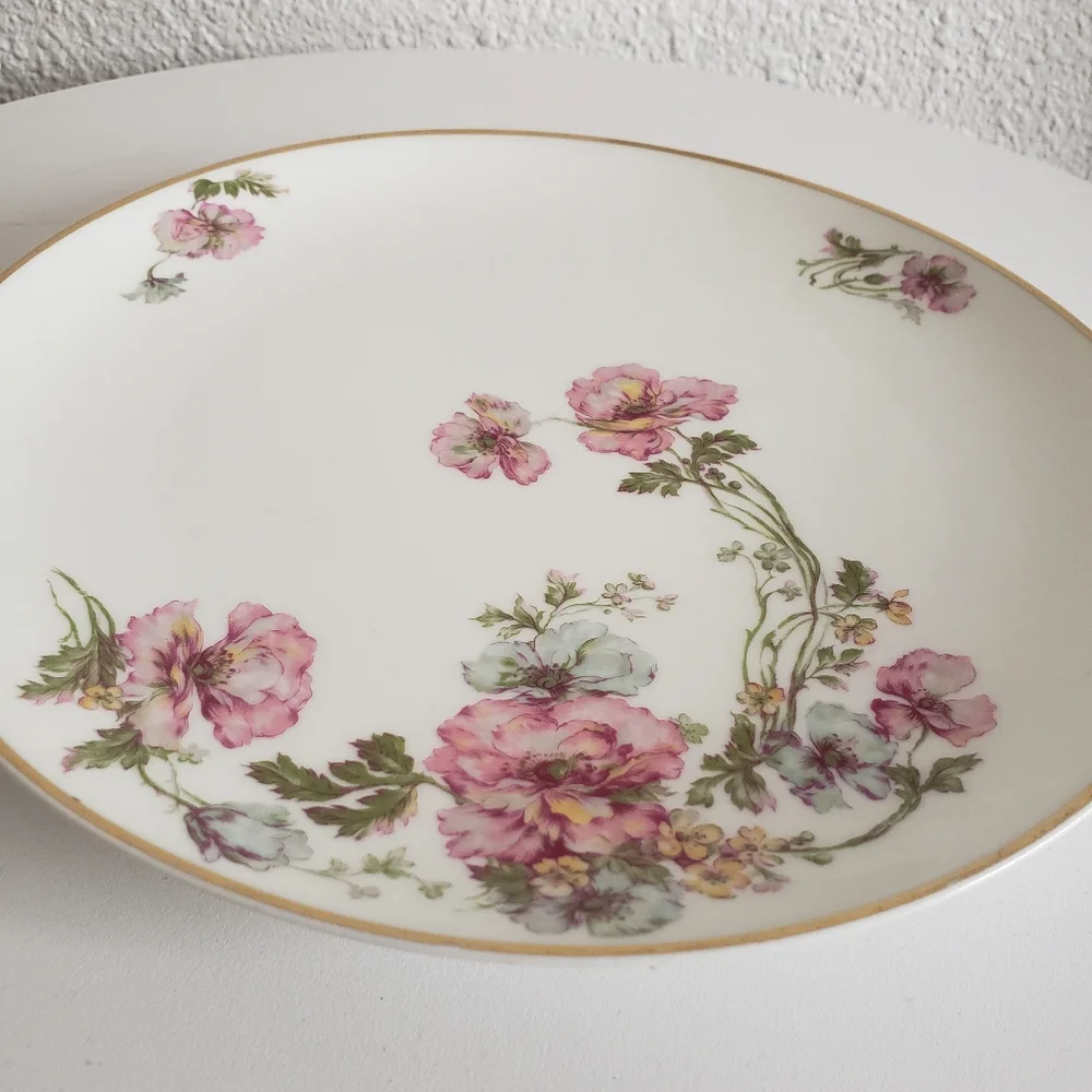 Antique MC Haviland Limoges France Handpainted Floral Round Platter 8-5/8" . - Picture 8 of 10